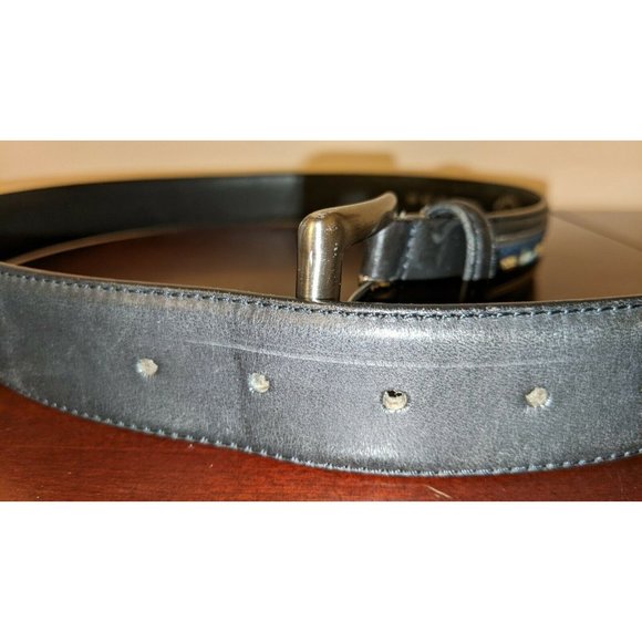 Black Paul Shark Belt Leather Fabric Size 85 Black Women Sailing Nautical Flags - Picture 4 of 10